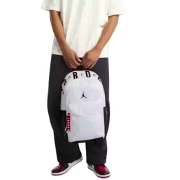 Authentic Jordan Air Patrol Backpack 29L in White w Red and Black Accents-Large - Picture 12 of 12